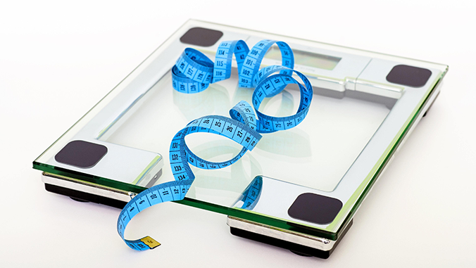 weight scale and measuring tape