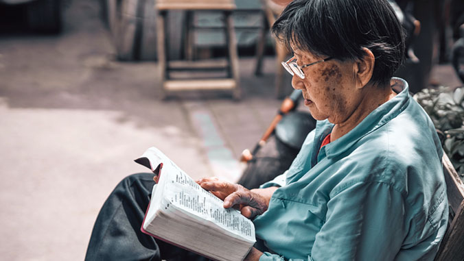 person reading a book