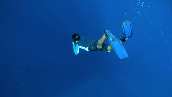 student diving