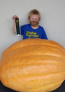 boy with pumpkin