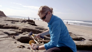woman on a beach