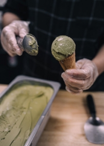 ice cream and a cone