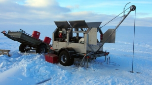 machine drilling into ice