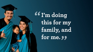 family in graduation attire