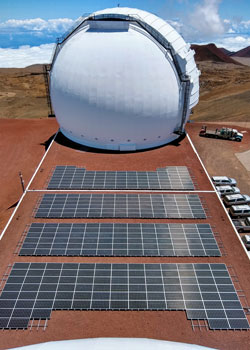 W. M. Keck Observatory and solar panels