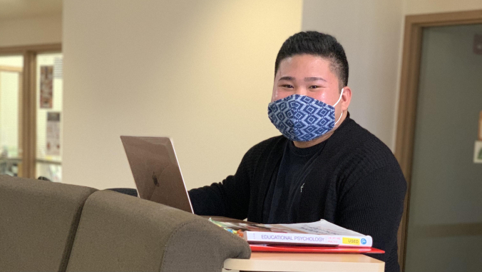 boy working on laptop
