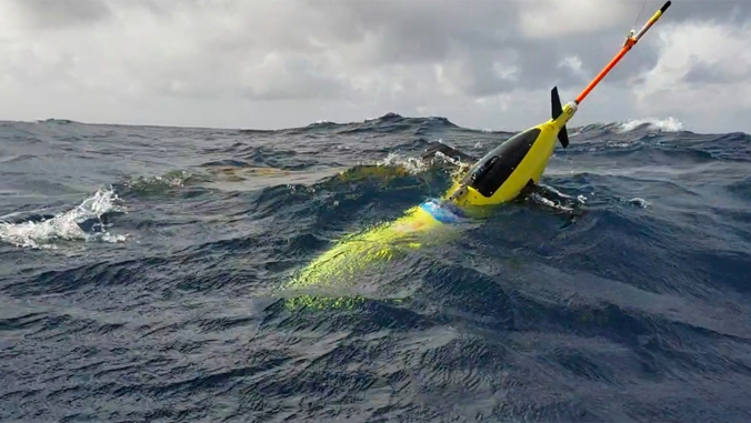 robotic glider at ocean surface