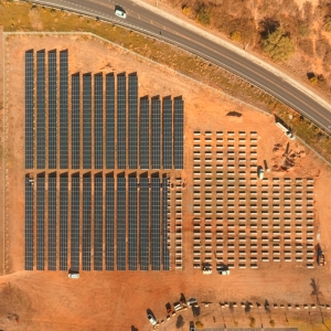 Aerial photo of photovoltaic panels