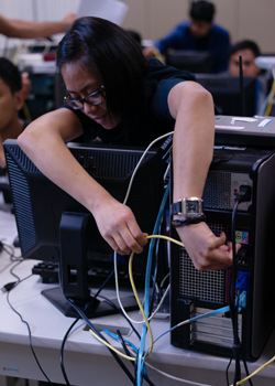 person working on computer