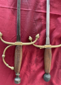 side by side image of rapier swords