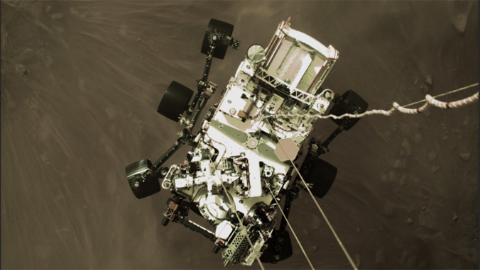 Mars rover landing on Mars