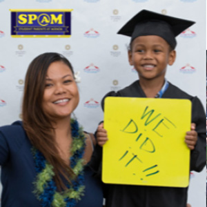Student with her son