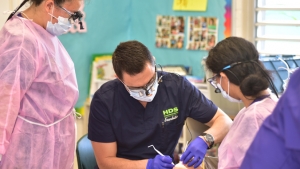 dentist working on child