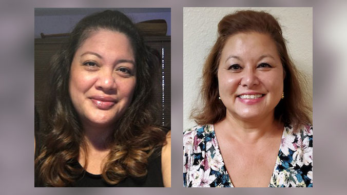 headshots of two females