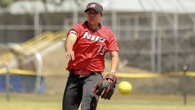 U H Hilo softball pitcher