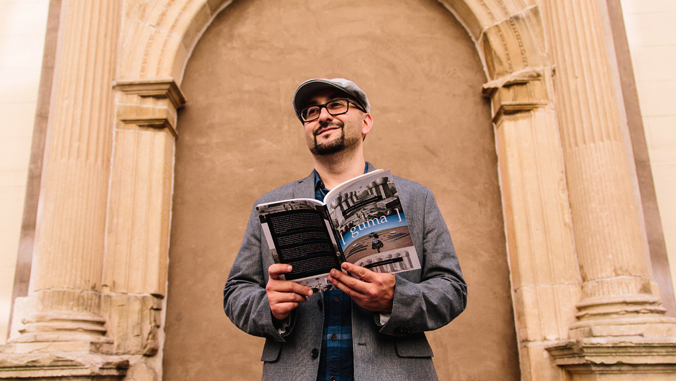 Perez holding his book