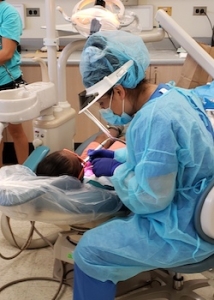 student hygenist with patient