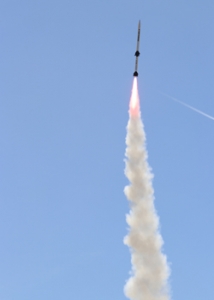 rocket launching in the air
