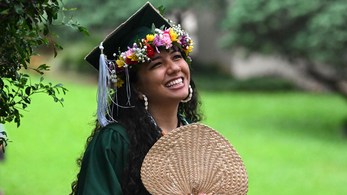 person in a cap and gown