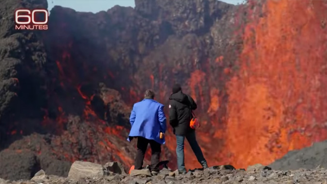 volcano erupting