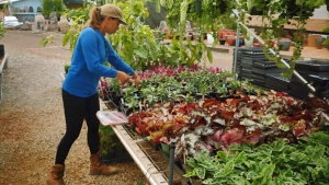 Mikyla Hiilani Thomas working with vegetables