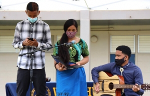 Early College students on a stage