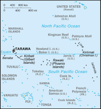 Map of islands in Polynesia