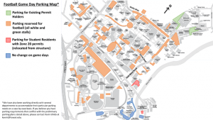 Parking map of U H Manoa campus for football game days
