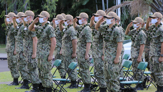 midshipmen salute