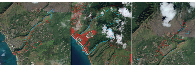 aerial view of geographic areas