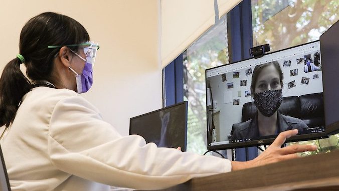 telehealth session with doctor