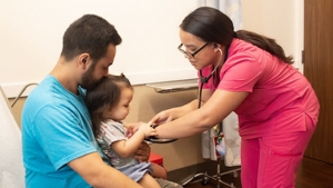 doctor with family