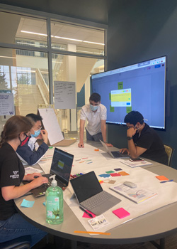 People working around a table