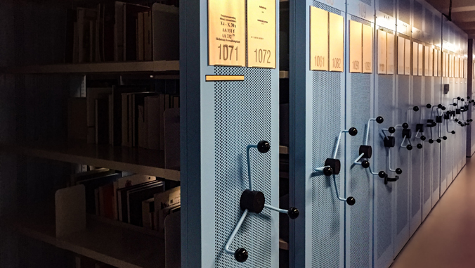 shelves of books