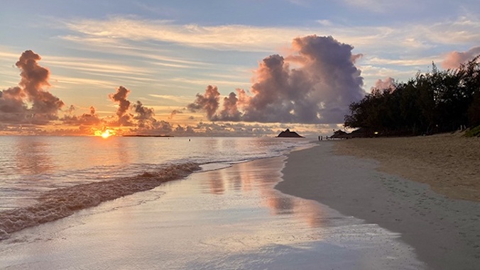 sunset on the beach