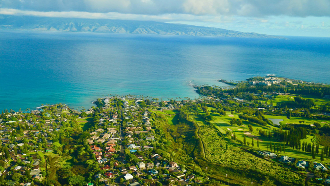 coastline land and homes