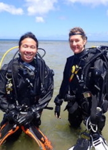 two people in drysuits