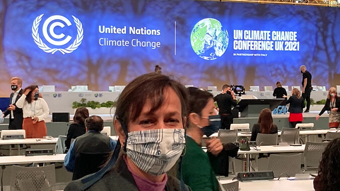 woman at U N climate change conference