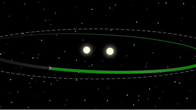 two planets and lines