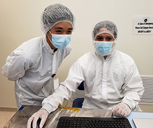 students in clean room