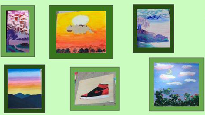 array of different paintings on a piece of paper