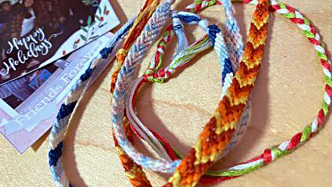 bracelets on a table