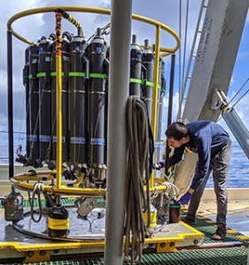 man working on ship