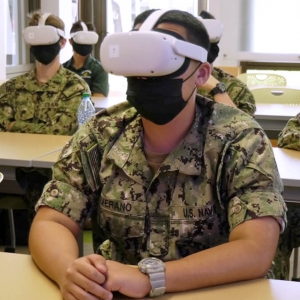 midshipmen wearing vr headsets