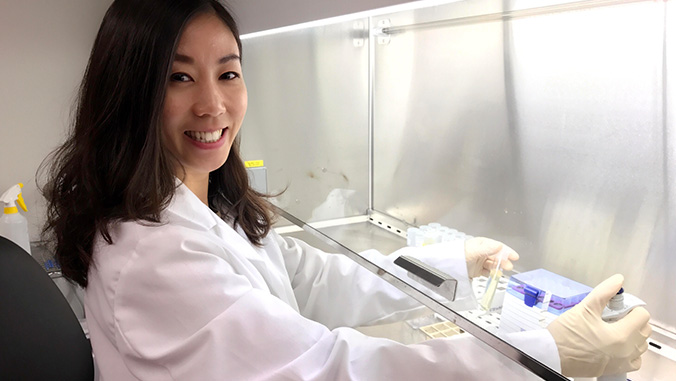woman in lab