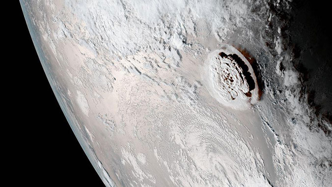 tonga eruption from space