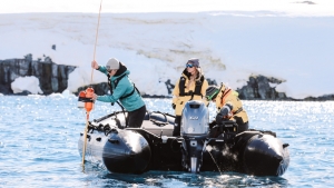 women in boat