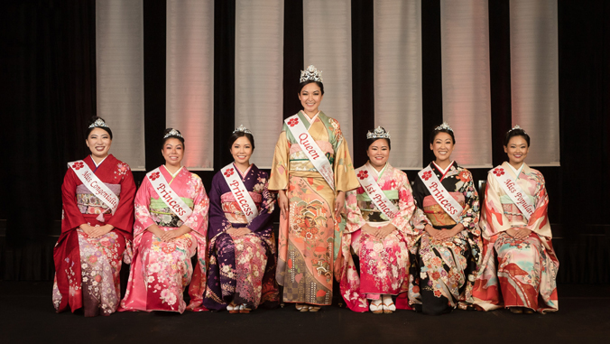 people in kimono on a stage
