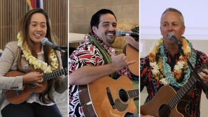 Raiatea Helm, Kamuela Kimokeo, and Bobby Moderow, Jr.