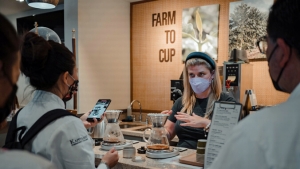 students at a coffee shop